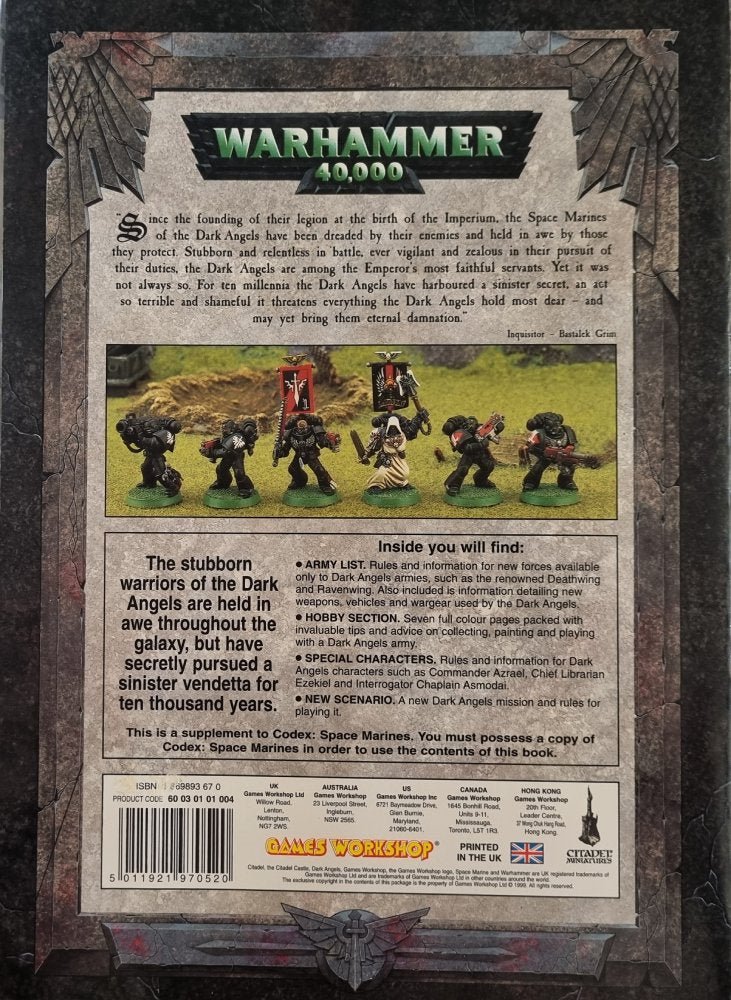 Warhammer 40,000: Dark Angels Codex - 3rd Edition - Vinyl Kitchen