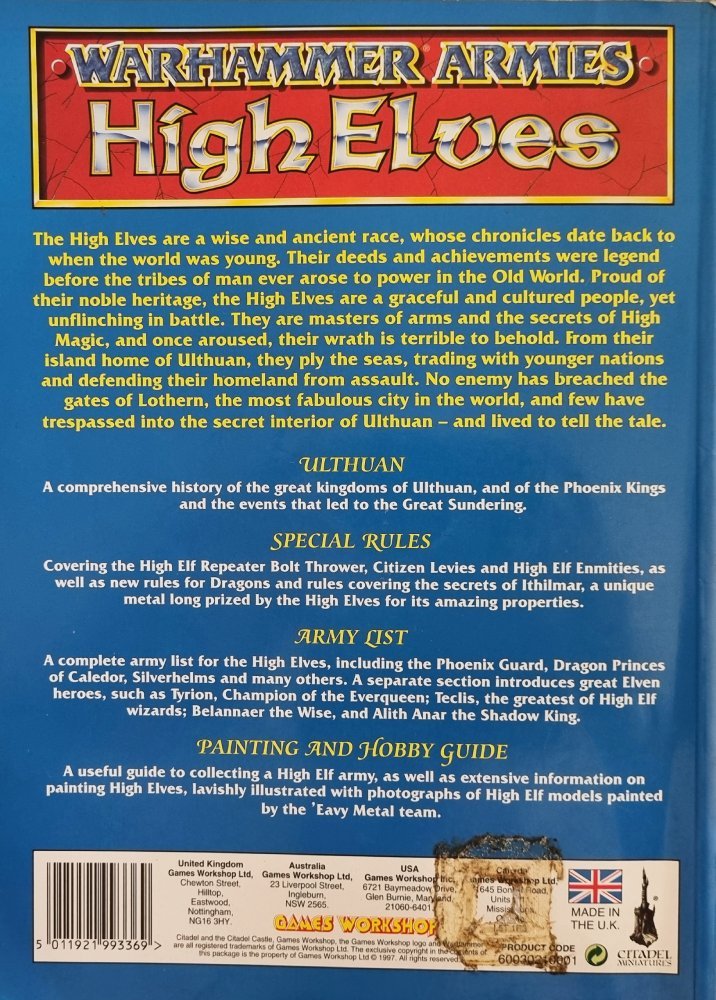 Warhammer Armies: High Elves 5th Edition - Vinyl Kitchen
