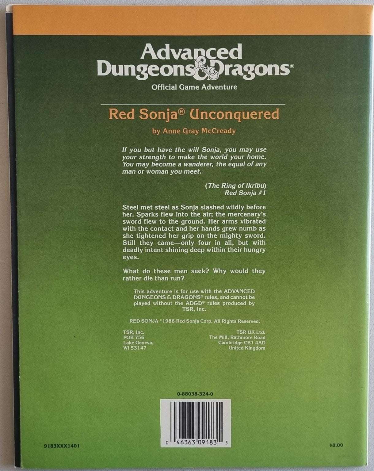 Advanced Dungeons and Dragons Module - Red Sonja Unconquered (RS1 9183) Default Title