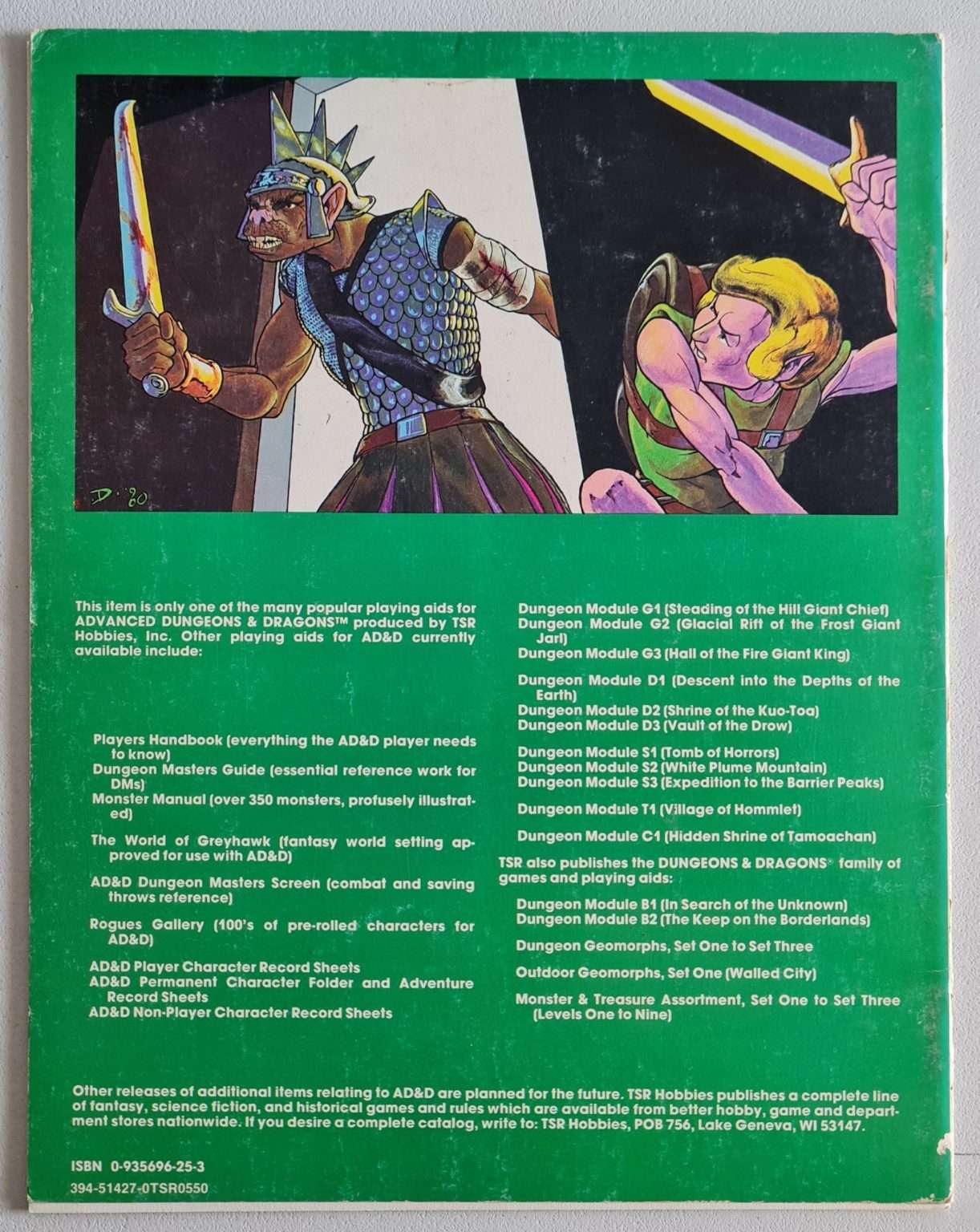 AD&D Module A1 Slave Pits Of The Under City – TSR, Complet, état Correct
