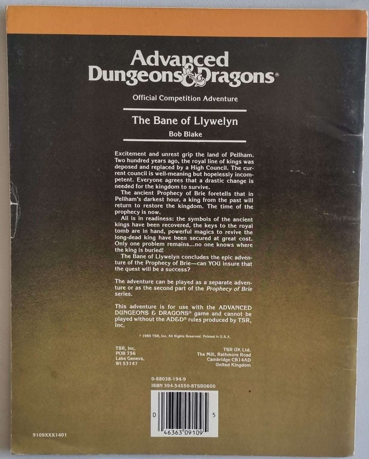 Advanced Dungeons and Dragons Module - The Bane of Llwelyn (C5 9109) Default Title
