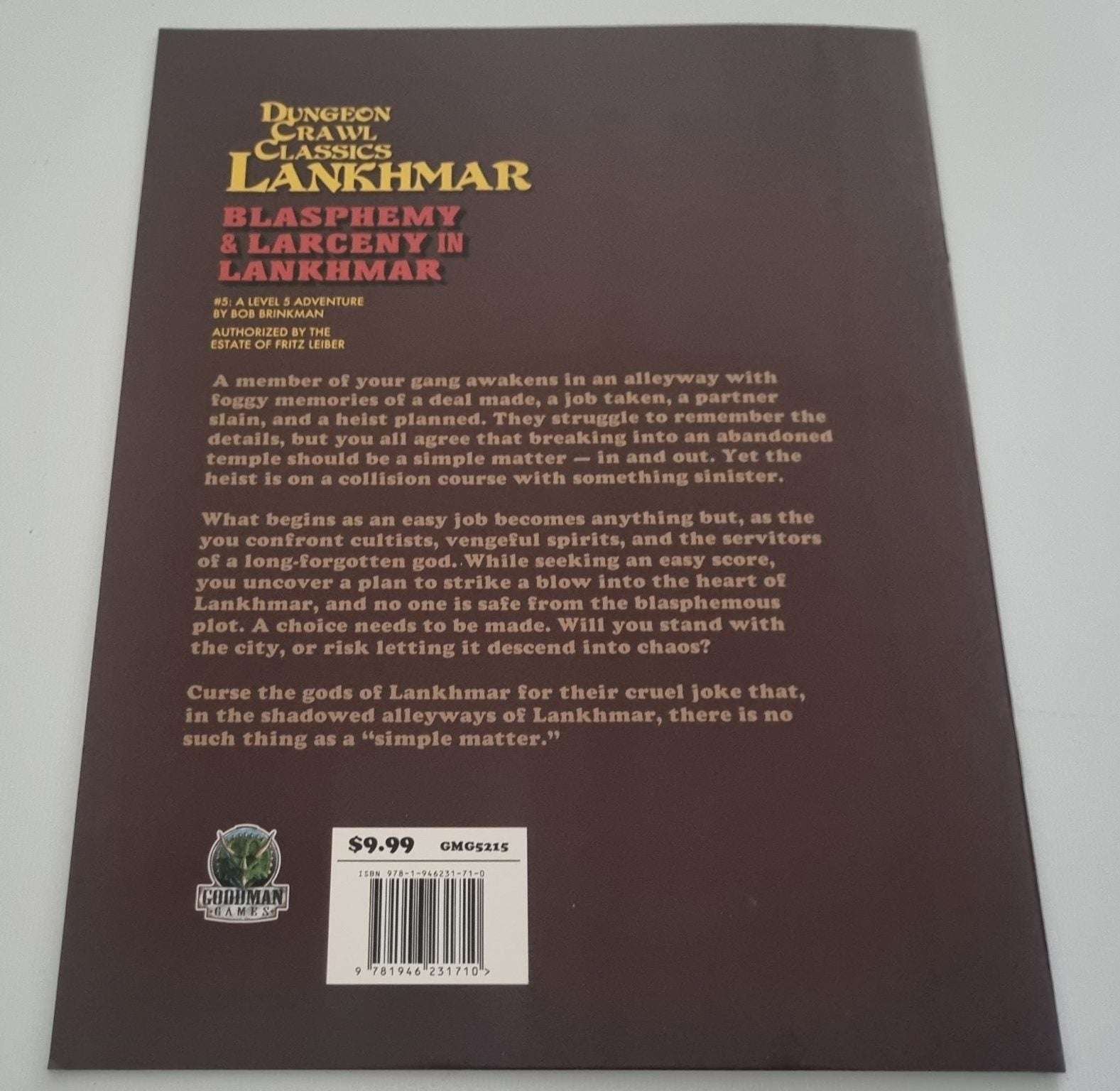 Dungeon Crawl Classics Lankhmar: Blasphemy & Larceny in Lankhmar #5 Default Title
