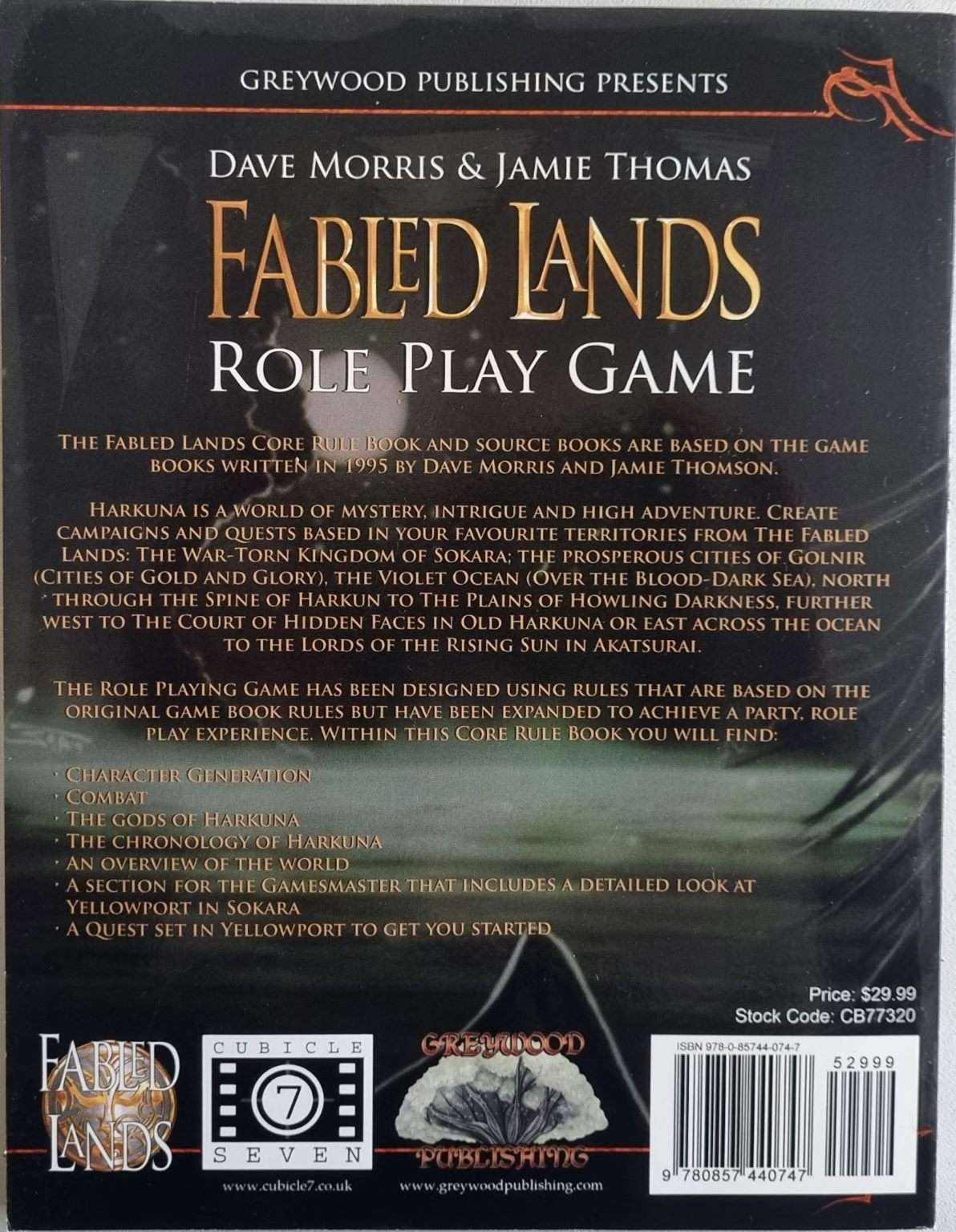 Fabled Lands Role Playing Game - Dave Morris & Jamie Thomson