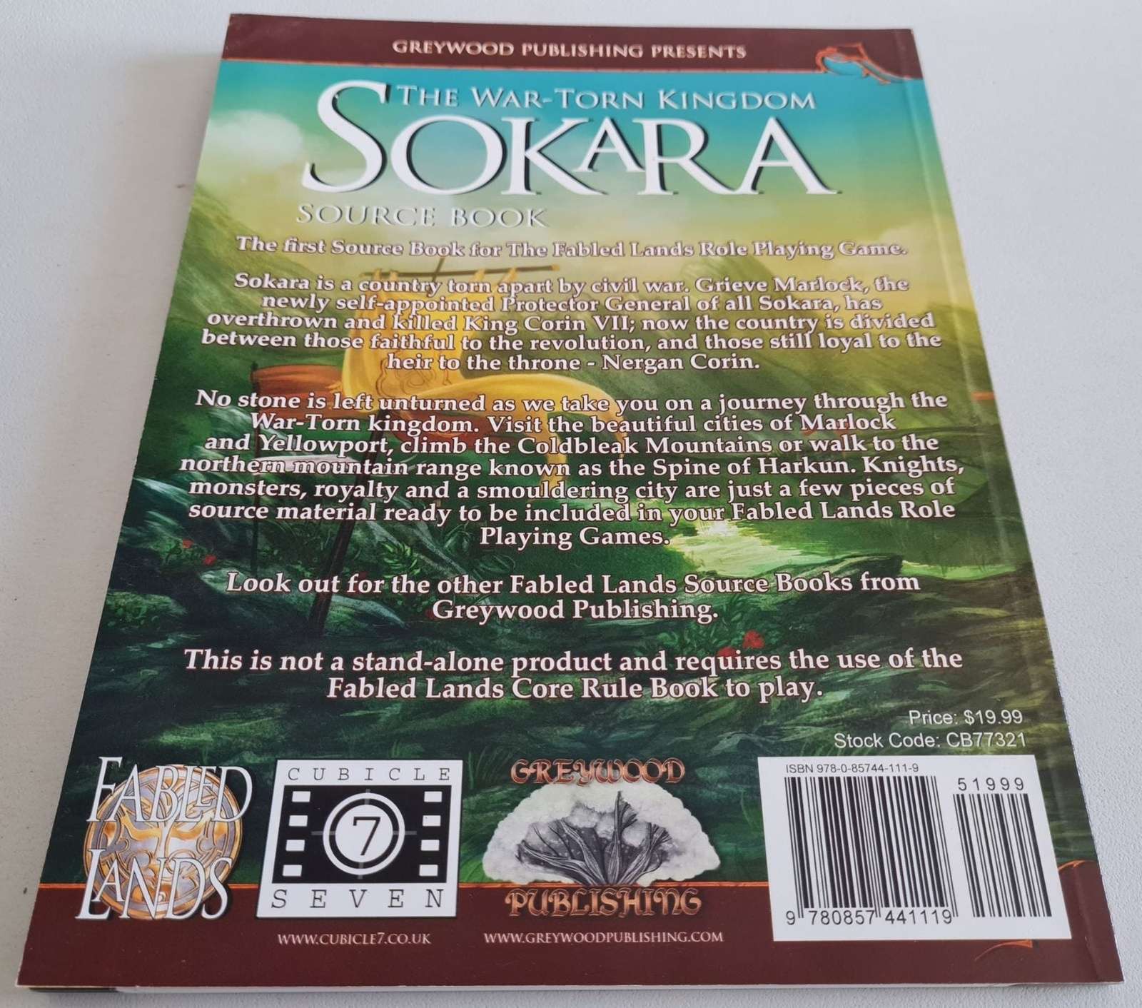 Fabled Lands Role Playing Game - The War Torn Kingdom - Sokara Source Book